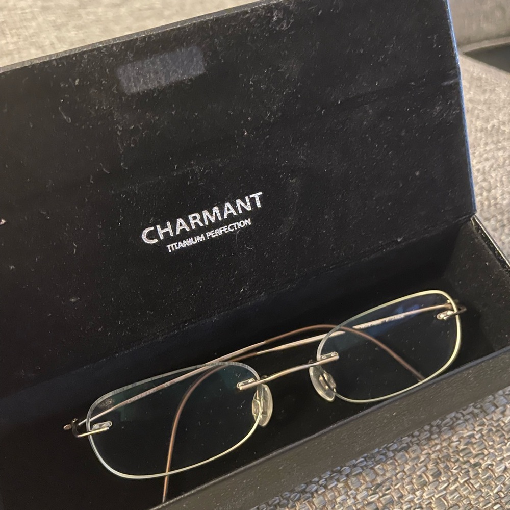 Charmant Eyeglasses Ch8600e Titanium Rimless Chassis Optical Frame View 2